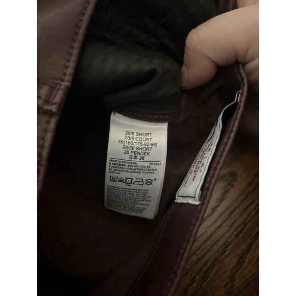 Gap Women's Size 28 / 6 Short Vintage Slim Mid Rise Coated‎ Shiny **Measure 32" - Picture 6 of 9